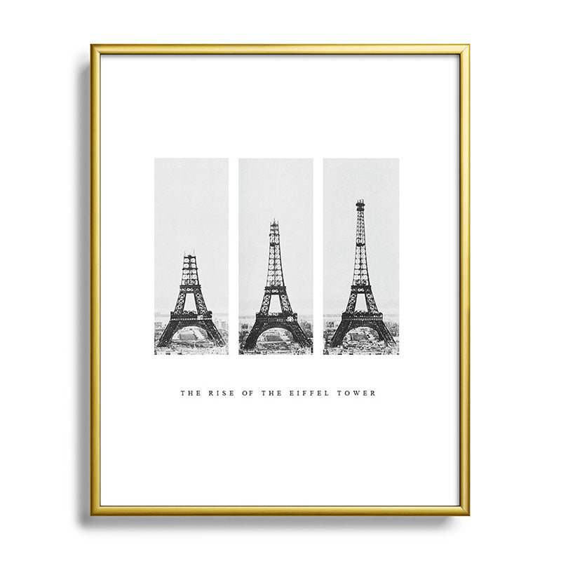 1888-1889 The Rise of the Eiffel Tower Construction Sequence black and white photography Framed Art Print