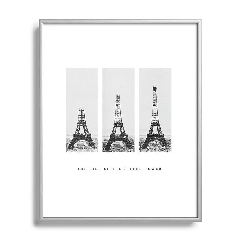 1888-1889 The Rise of the Eiffel Tower Construction Sequence black and white photography Framed Art Print