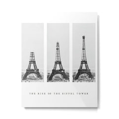 1888-1889 The Rise of the Eiffel Tower Construction Sequence black and white photography Metal Print