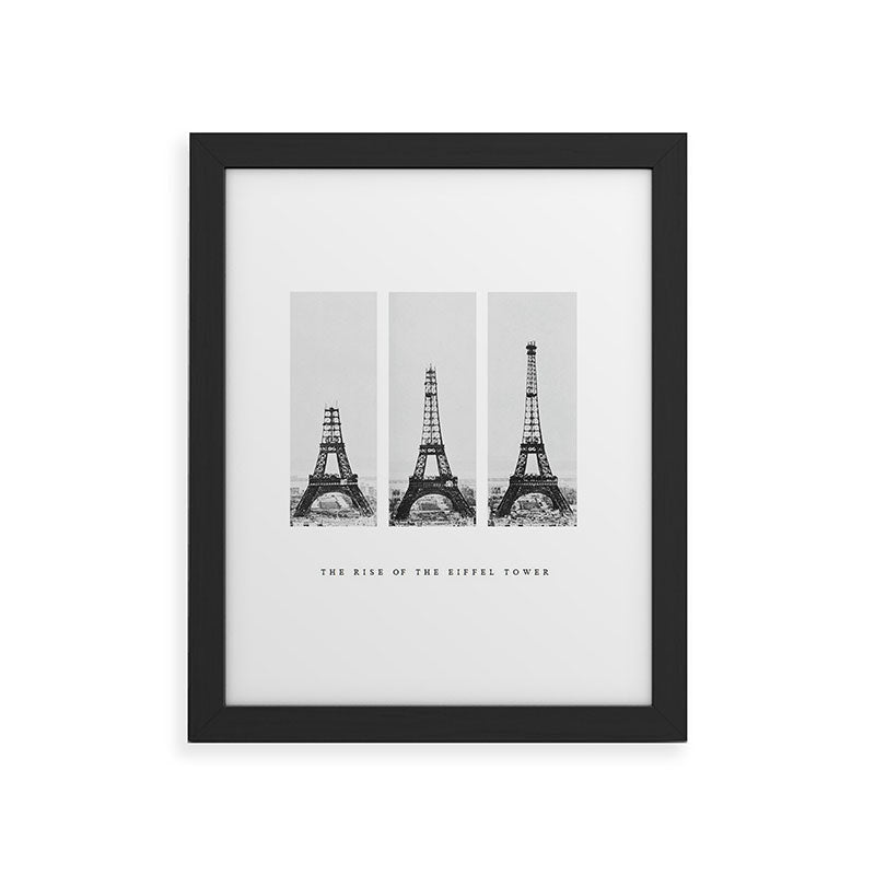 1888-1889 The Rise of the Eiffel Tower Construction Sequence black and white photography Framed Art Print