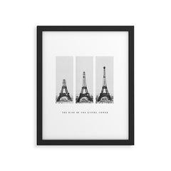 1888-1889 The Rise of the Eiffel Tower Construction Sequence black and white photography Framed Art Print