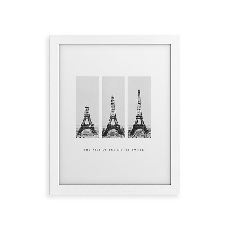 1888-1889 The Rise of the Eiffel Tower Construction Sequence black and white photography Framed Art Print
