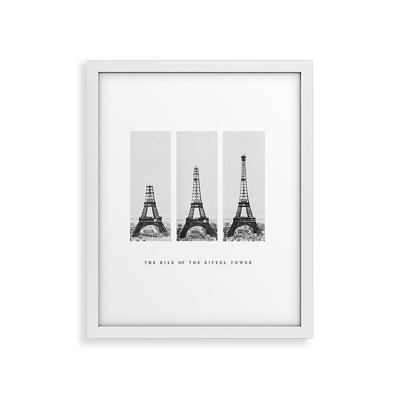 1888-1889 The Rise of the Eiffel Tower Construction Sequence black and white photography Framed Art Print
