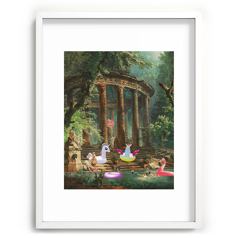 18th Century Pool Party Framed Art Print