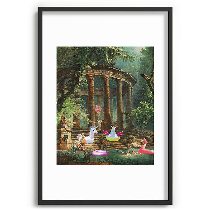 18th Century Pool Party Framed Art Print