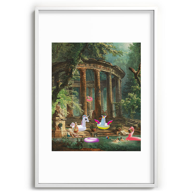 18th Century Pool Party Framed Art Print