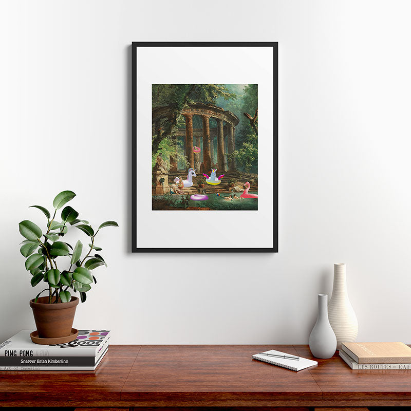 18th Century Pool Party Framed Art Print