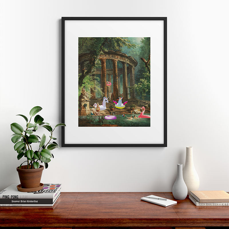 18th Century Pool Party Framed Art Print