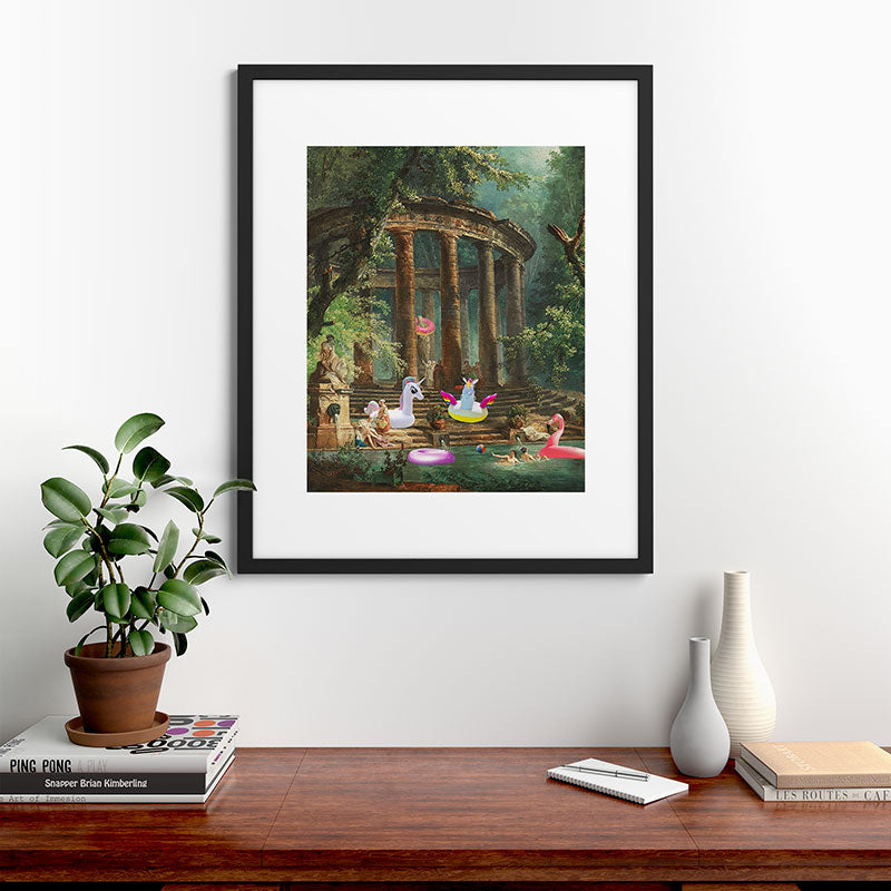 18th Century Pool Party Framed Art Print