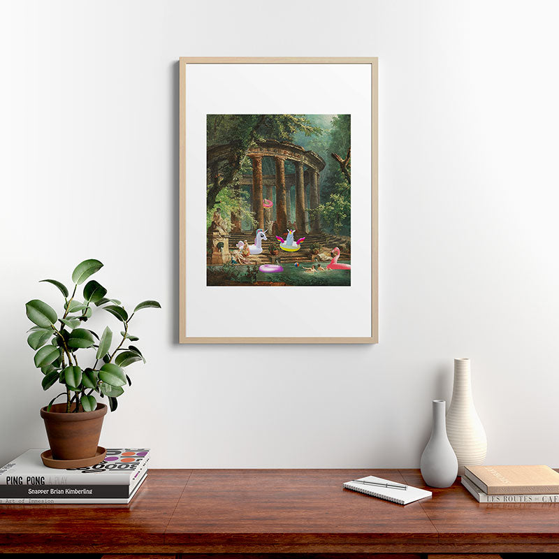 18th Century Pool Party Framed Art Print