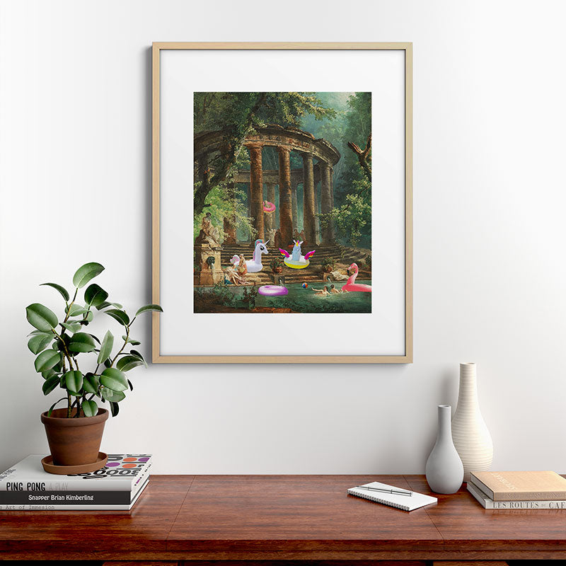 18th Century Pool Party Framed Art Print