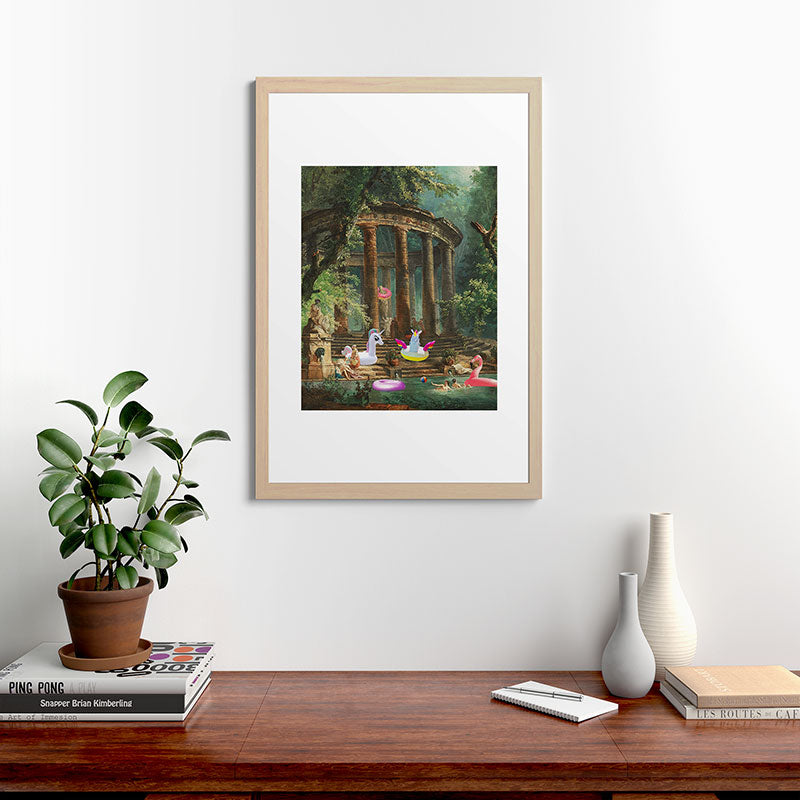 18th Century Pool Party Framed Art Print