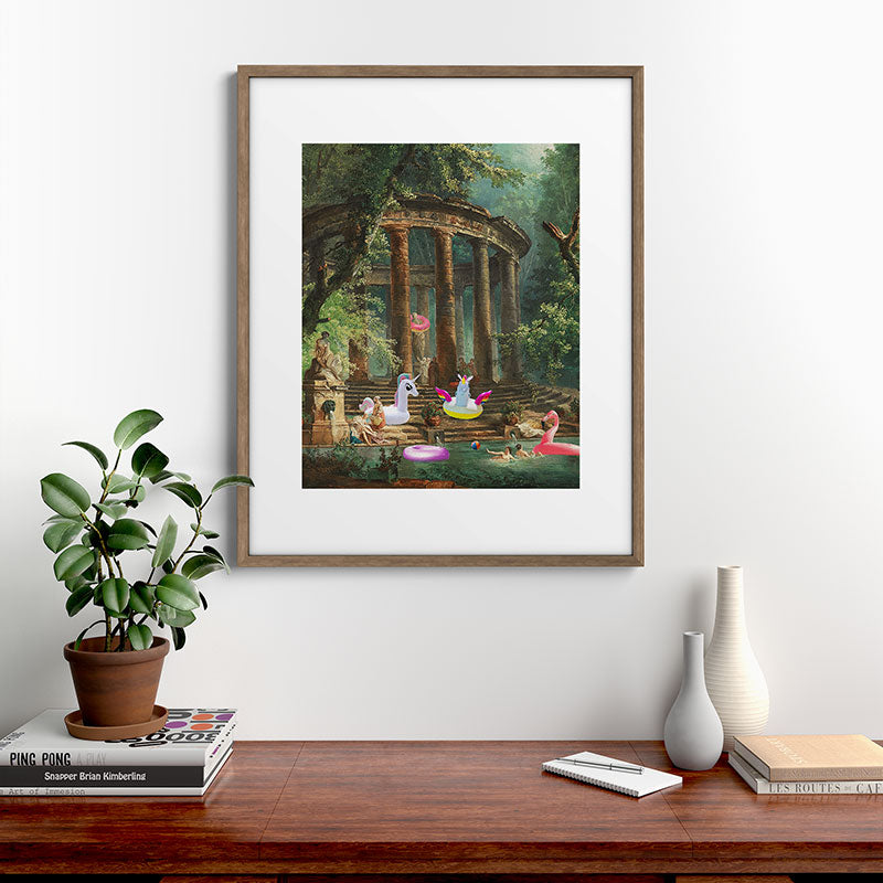 18th Century Pool Party Framed Art Print