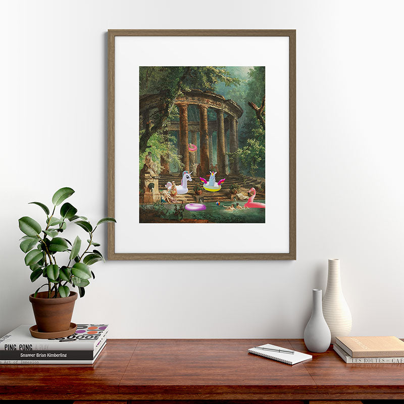 18th Century Pool Party Framed Art Print