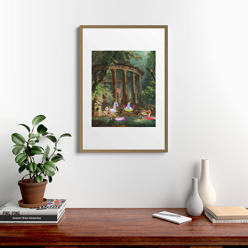 18th Century Pool Party Framed Art Print