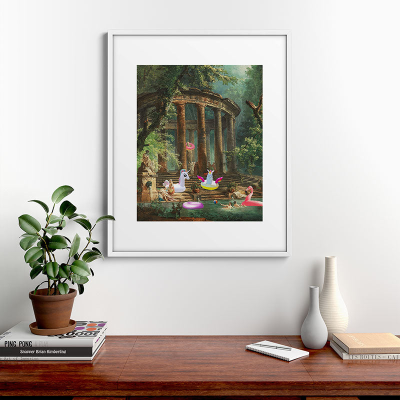 18th Century Pool Party Framed Art Print