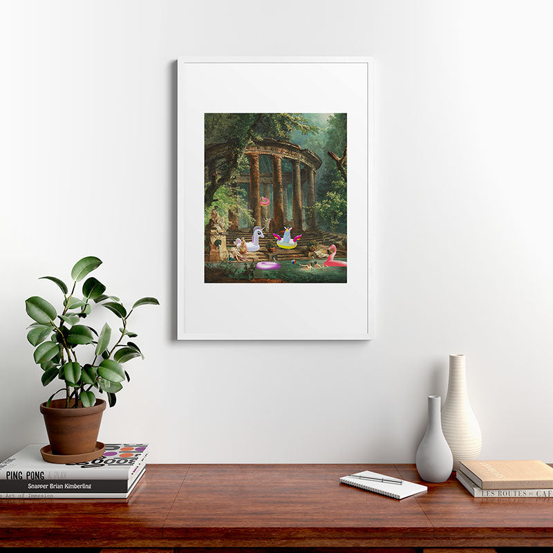 18th Century Pool Party Framed Art Print