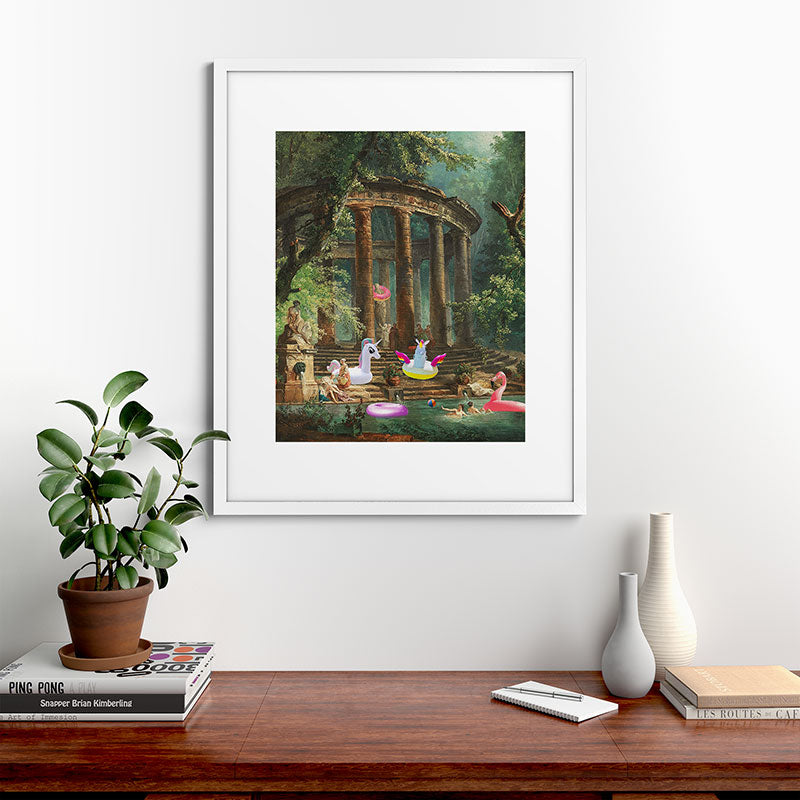 18th Century Pool Party Framed Art Print