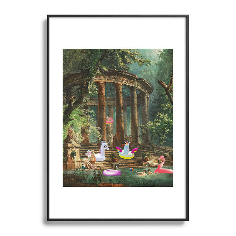 18th Century Pool Party Framed Art Print