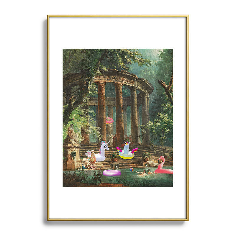 18th Century Pool Party Framed Art Print