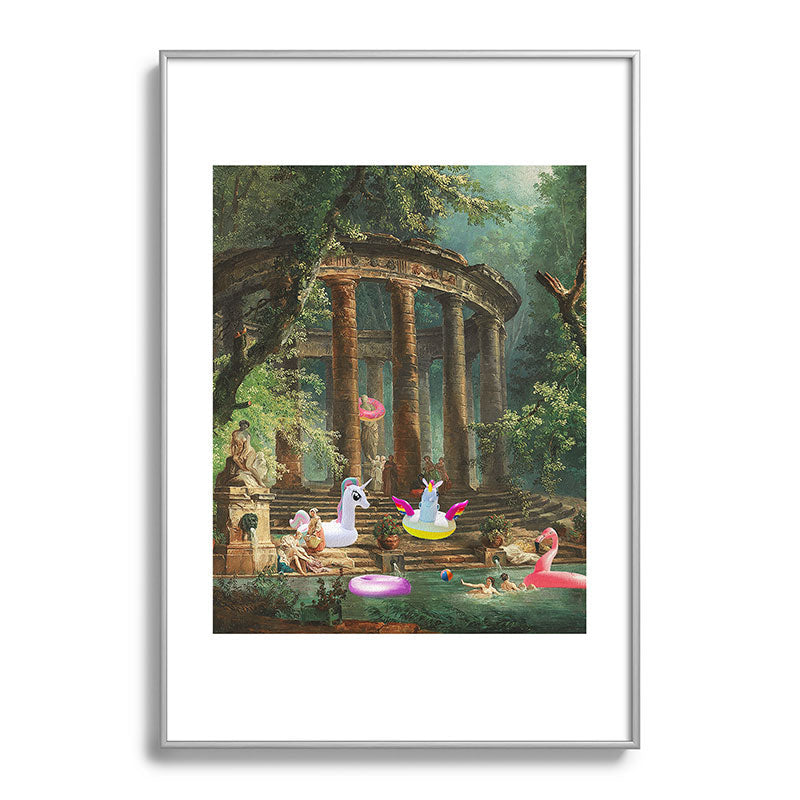 18th Century Pool Party Framed Art Print