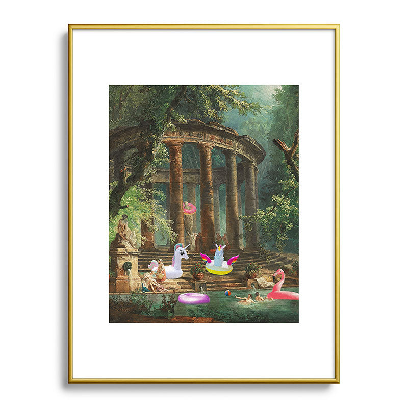 18th Century Pool Party Framed Art Print