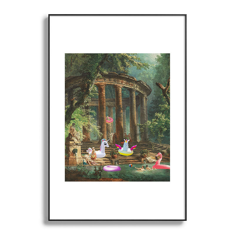 18th Century Pool Party Framed Art Print