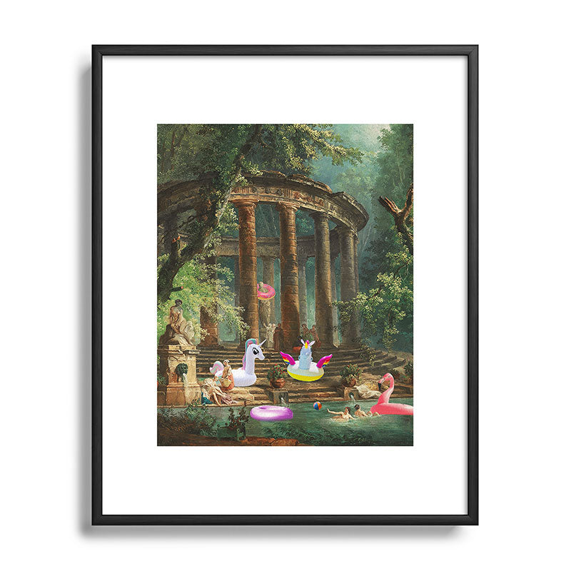 18th Century Pool Party Framed Art Print