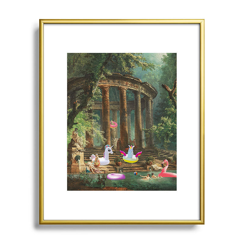 18th Century Pool Party Framed Art Print