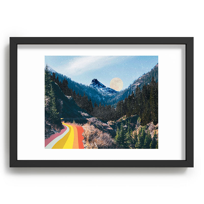1960's Style Mountain Collage Framed Art Print