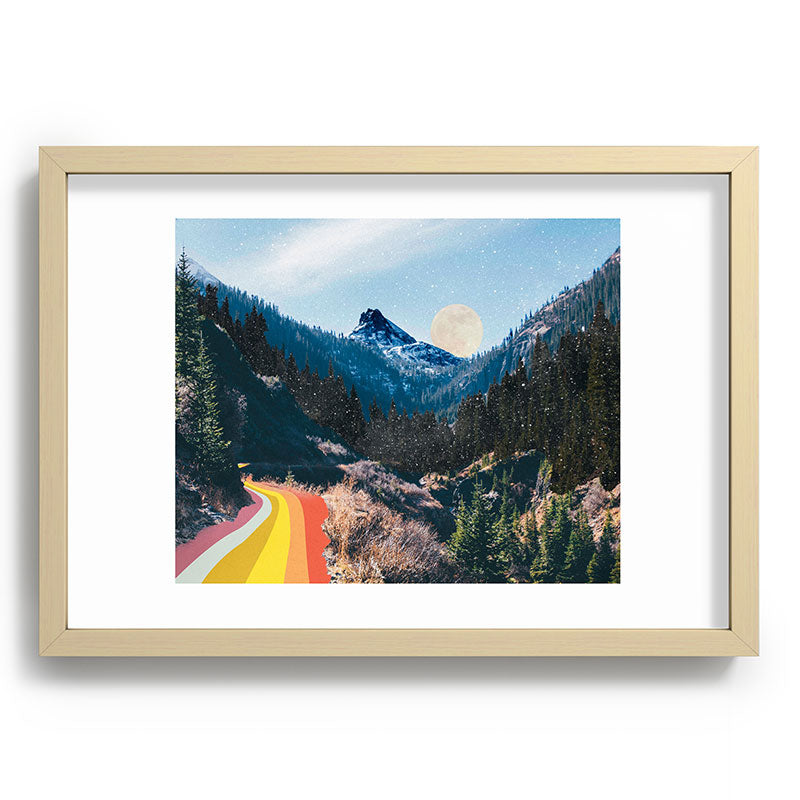 1960's Style Mountain Collage Framed Art Print