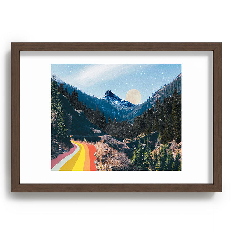 1960's Style Mountain Collage Framed Art Print