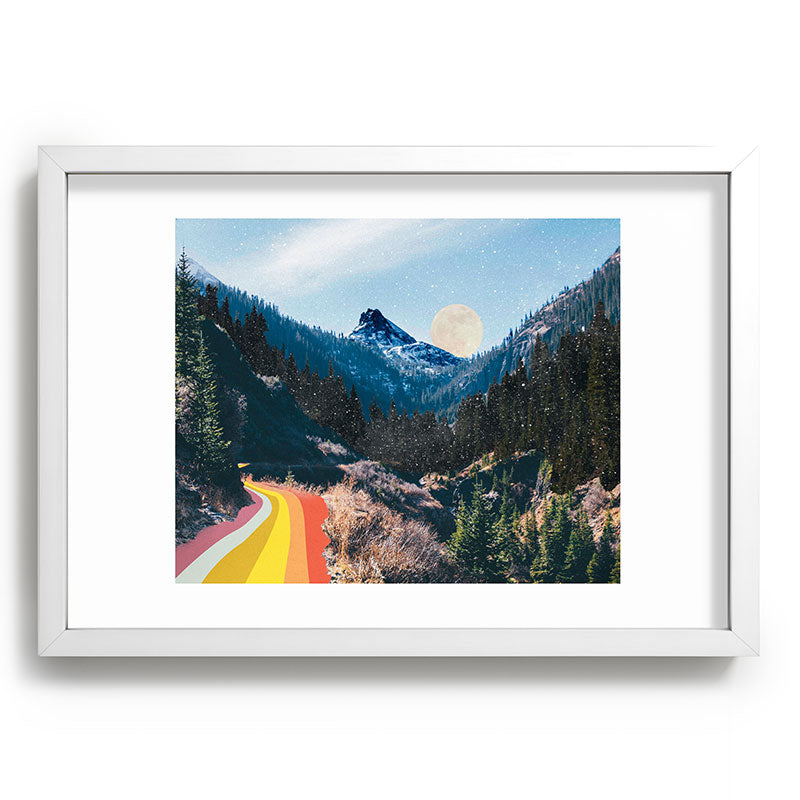 1960's Style Mountain Collage Framed Art Print
