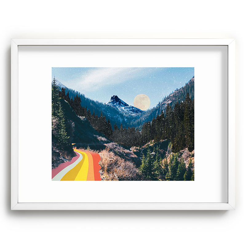 1960's Style Mountain Collage Framed Art Print