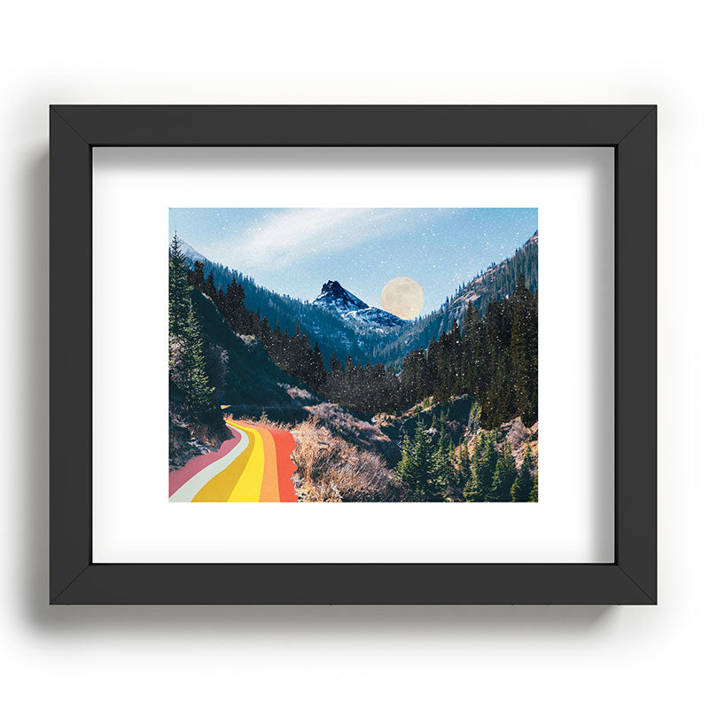 1960's Style Mountain Collage Framed Art Print