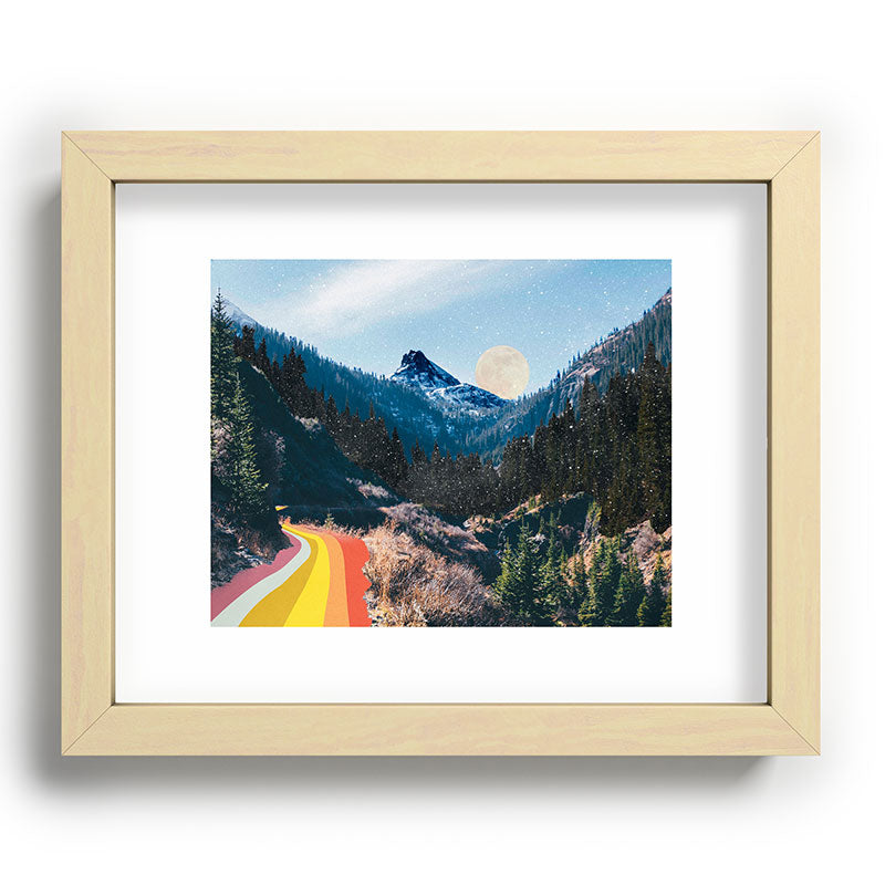 1960's Style Mountain Collage Framed Art Print