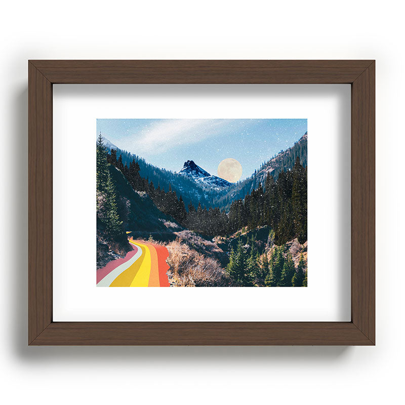 1960's Style Mountain Collage Framed Art Print