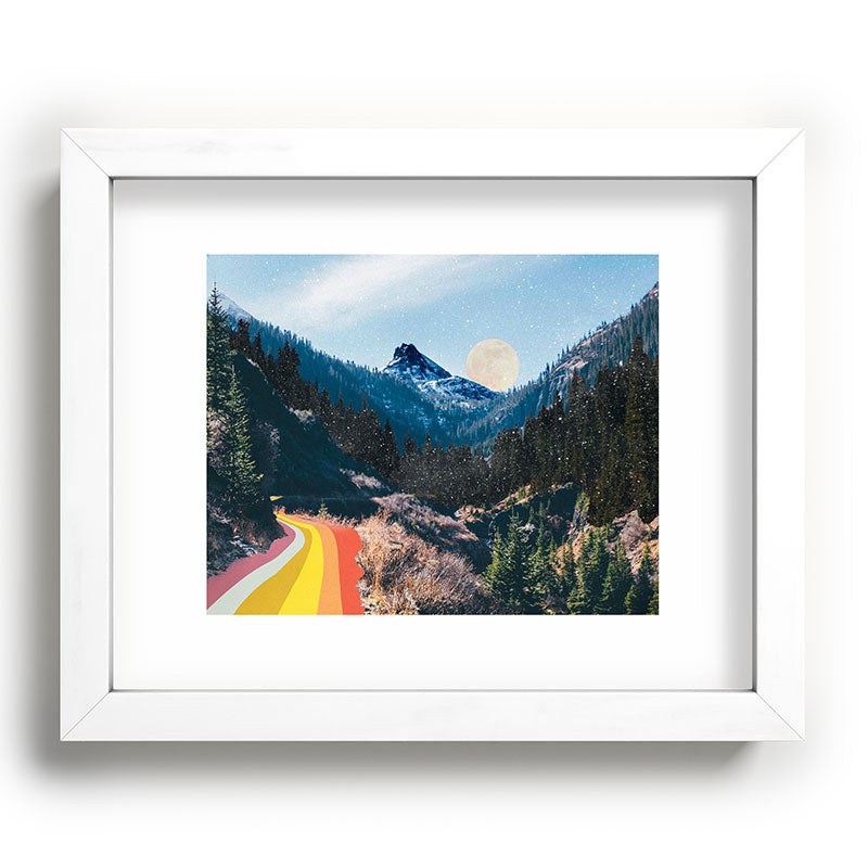 1960's Style Mountain Collage Framed Art Print