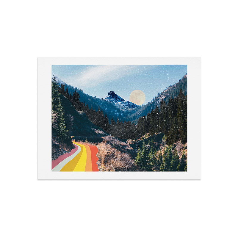 1960's Style Mountain Collage Art Print