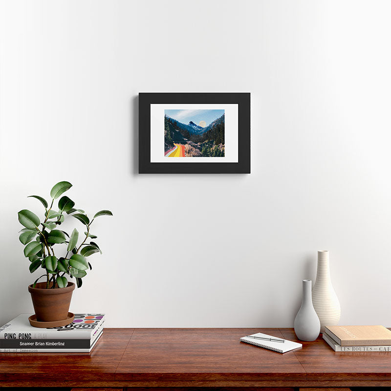 1960's Style Mountain Collage Framed Art Print