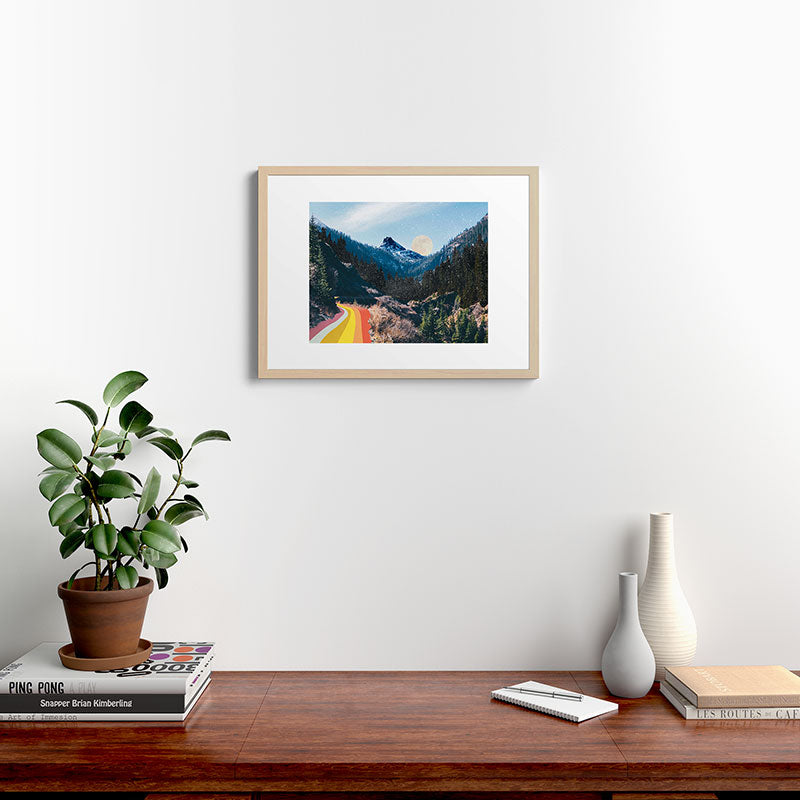 1960's Style Mountain Collage Framed Art Print