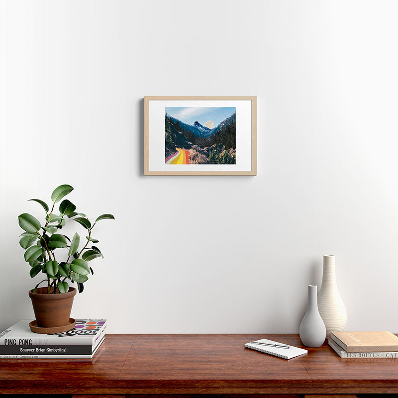 1960's Style Mountain Collage Framed Art Print