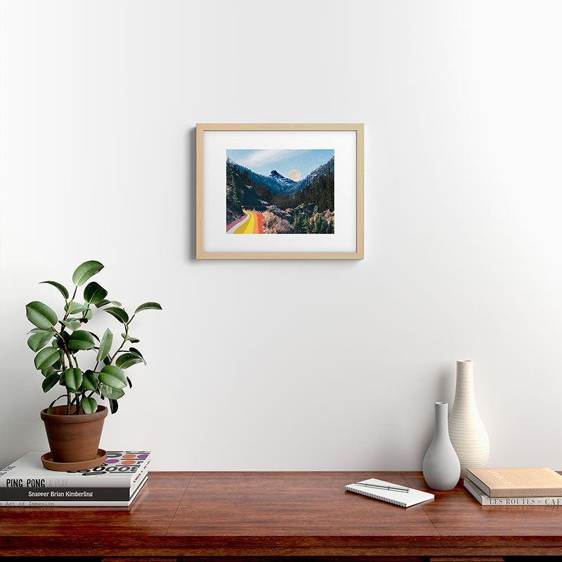1960's Style Mountain Collage Framed Art Print