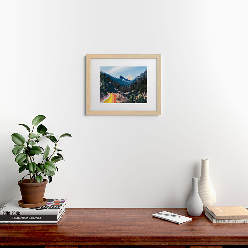 1960's Style Mountain Collage Framed Art Print