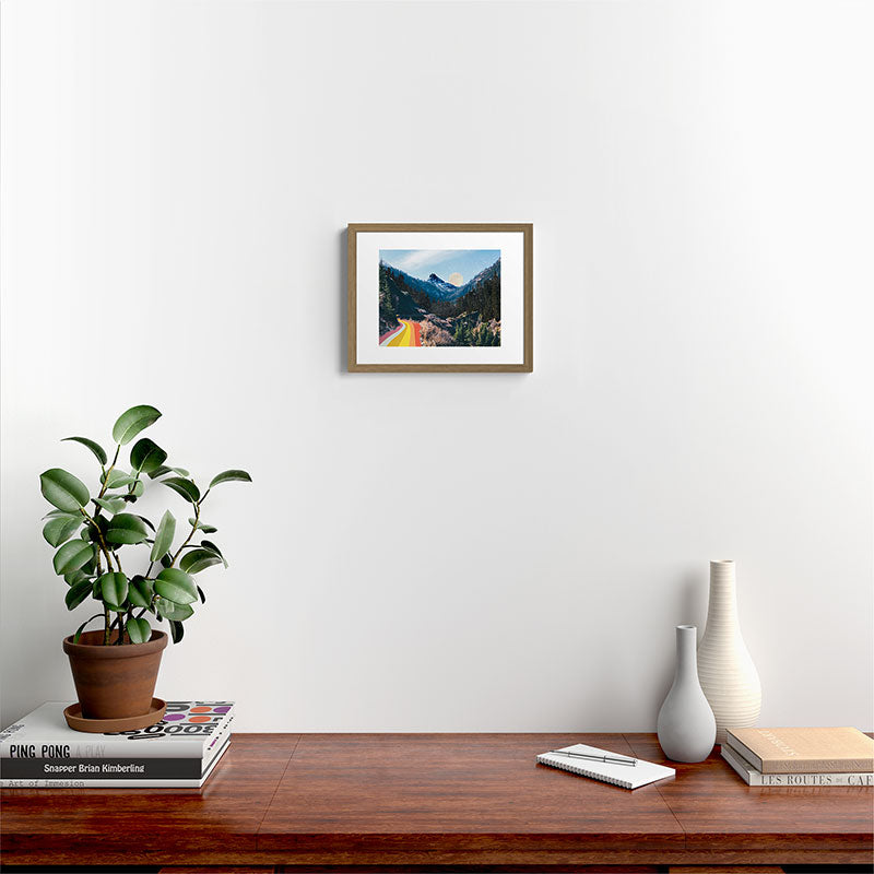 1960's Style Mountain Collage Framed Art Print