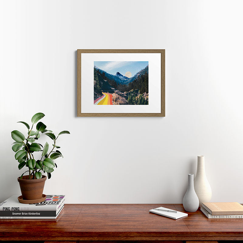 1960's Style Mountain Collage Framed Art Print