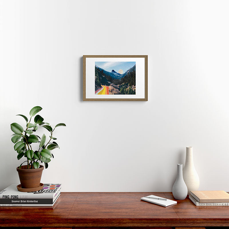 1960's Style Mountain Collage Framed Art Print