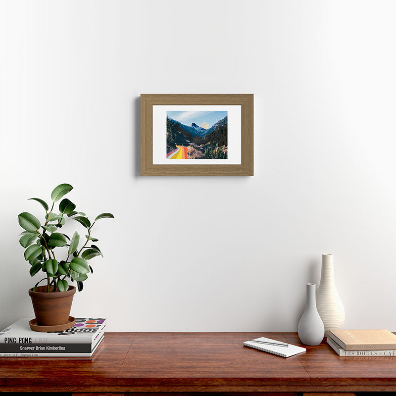 1960's Style Mountain Collage Framed Art Print