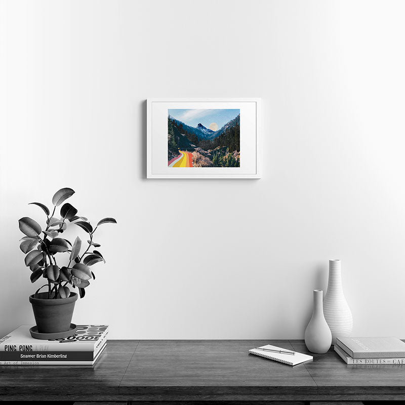 1960's Style Mountain Collage Framed Art Print