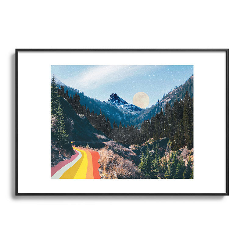 1960's Style Mountain Collage Framed Art Print